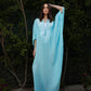 L. Blue & White Embroidery Kaftan
