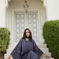Grey Scarf Embroidery Kaftan