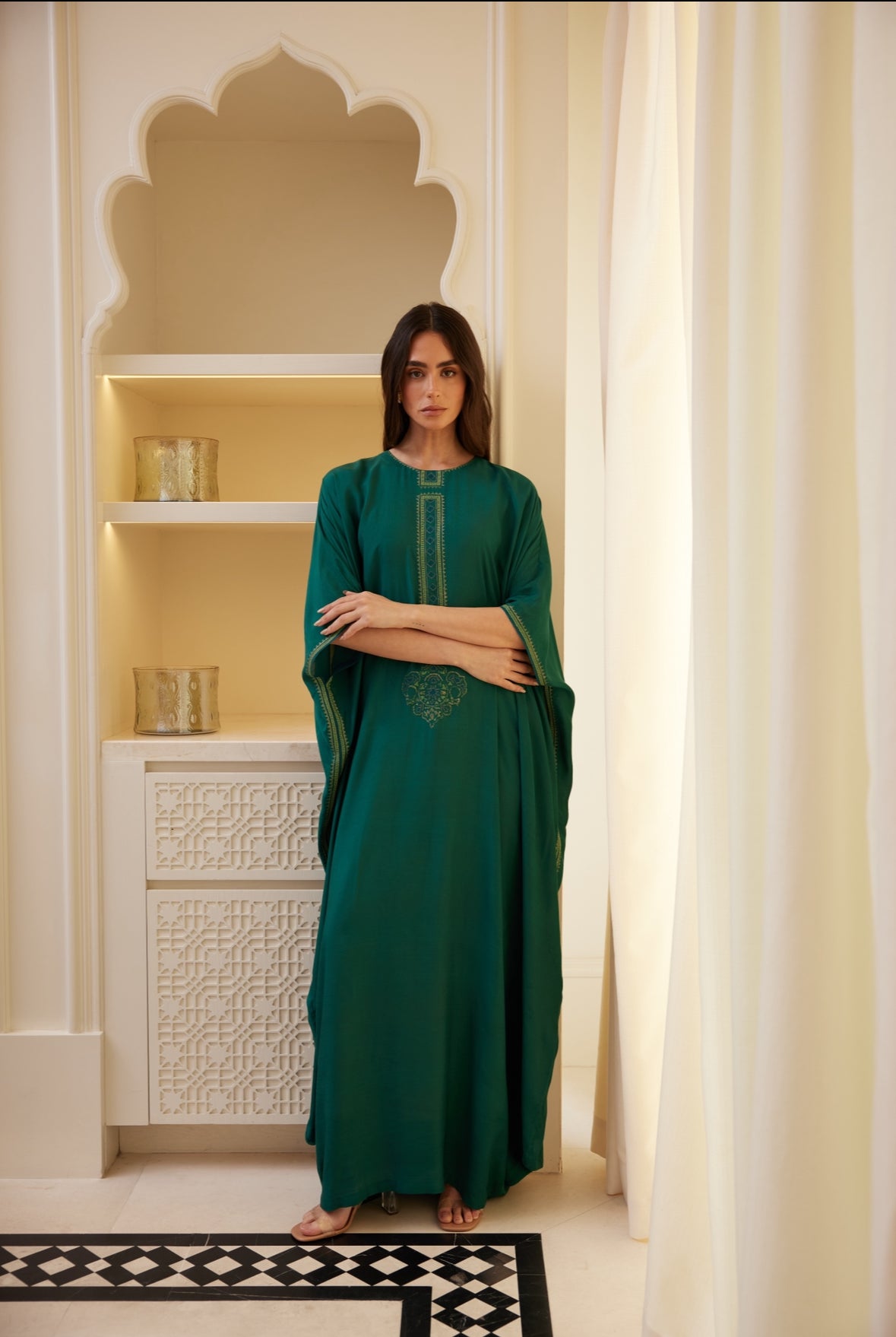 Emerald Stitch Kaftan – Thoubha