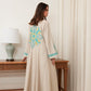 Cotton Linen Embroidery Abaya