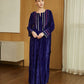 Purple Crinkle Velvet with Embroidery