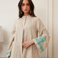 Cotton Linen Embroidery Abaya