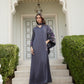 Grey Scarf Embroidery Kaftan