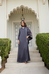 Grey Scarf Embroidery Kaftan