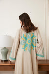 Cotton Linen Embroidery Abaya