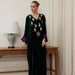 Dark Green Velvet Embroidery